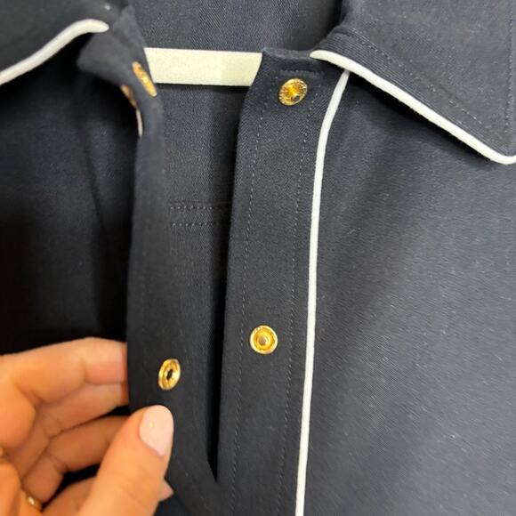 St. John Sport Vintage Snap Front Shirt Jacket Black - Picture 4 of 9